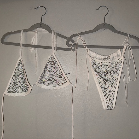 Fashion Nova, like new, white rhinestone bikini, size small - Picture 2 of 8